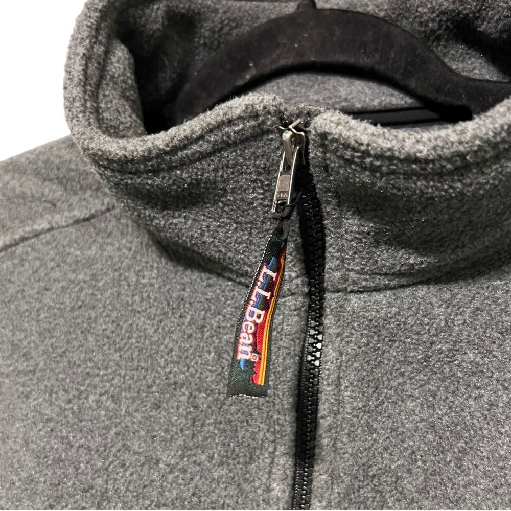 L.L. Bean Fleece Jacket Slightly Fitted Gray Full Zip Polyester Large - Picture 4 of 7